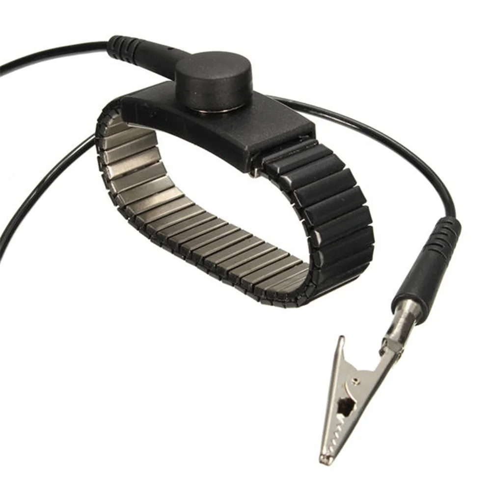 

Anti static work wrist strap ESD adjustable discharge belt ground metal bracelet Pesonal safety protector