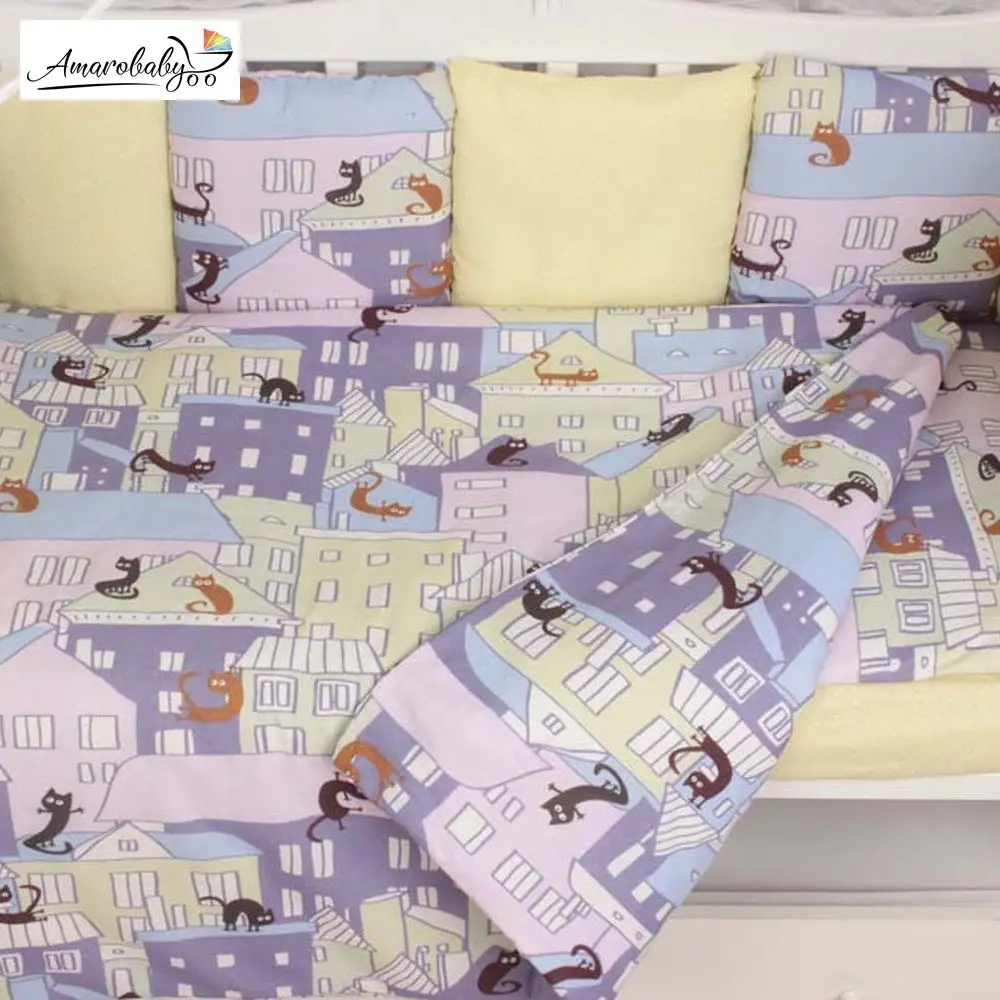 Комплект Premium в кроватку 19 предметов(7+12 бортиков) AmaroBaby(бязь