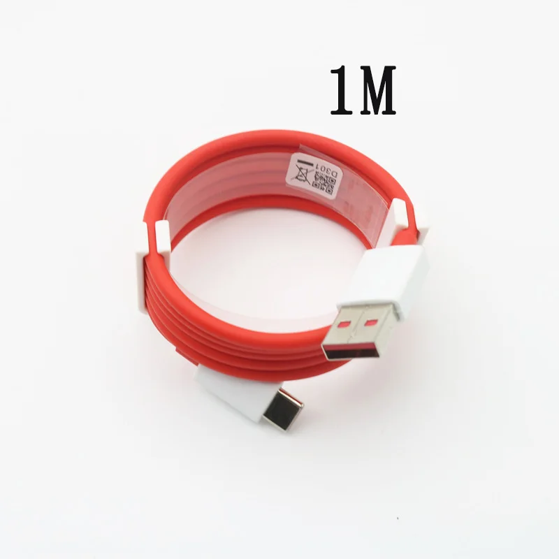 Нейлоновый кабель для Oneplus 7, 6, 5, 3, 3, mlaren, usb type-C, деформация, быстрая зарядка, USB-C, шнур Oneplus6T, 1 м, 5 - Цвет: Red No Packing