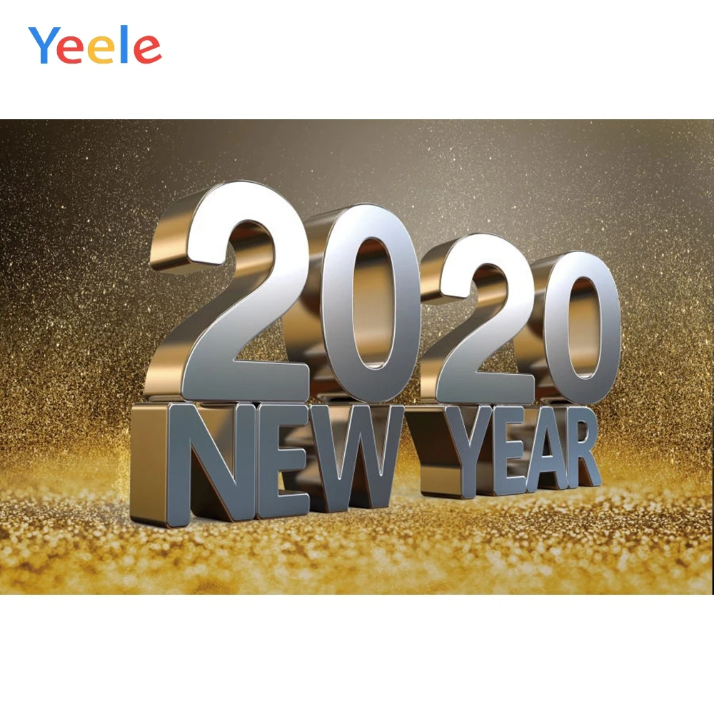 

Happy 2020 New Year Backdrop Golden Dots Glitter Light Bokeh Photography Background For Photo Studio Baby Portrait Photophone