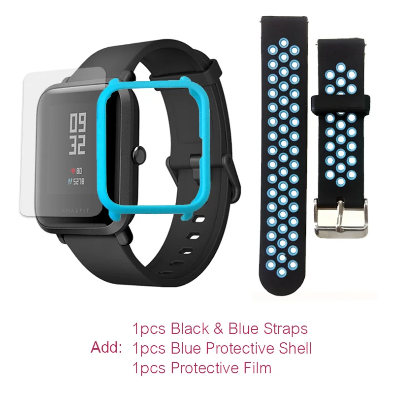 Английская версия Смарт-часы Xiao mi Amazfit Bip Hua mi Pace Lite IP68 gps Gloness умные часы 45 дней в режиме ожидания пульс - Цвет: .Blue Blue film.