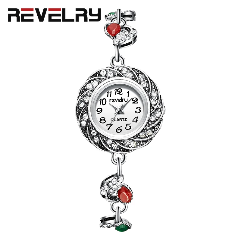 

REVELRY New Fashion Rhinestone Watches Women Luxury Brand Bracelet watches Ladies Quartz Dress Watches reloj mujer Clock Womens