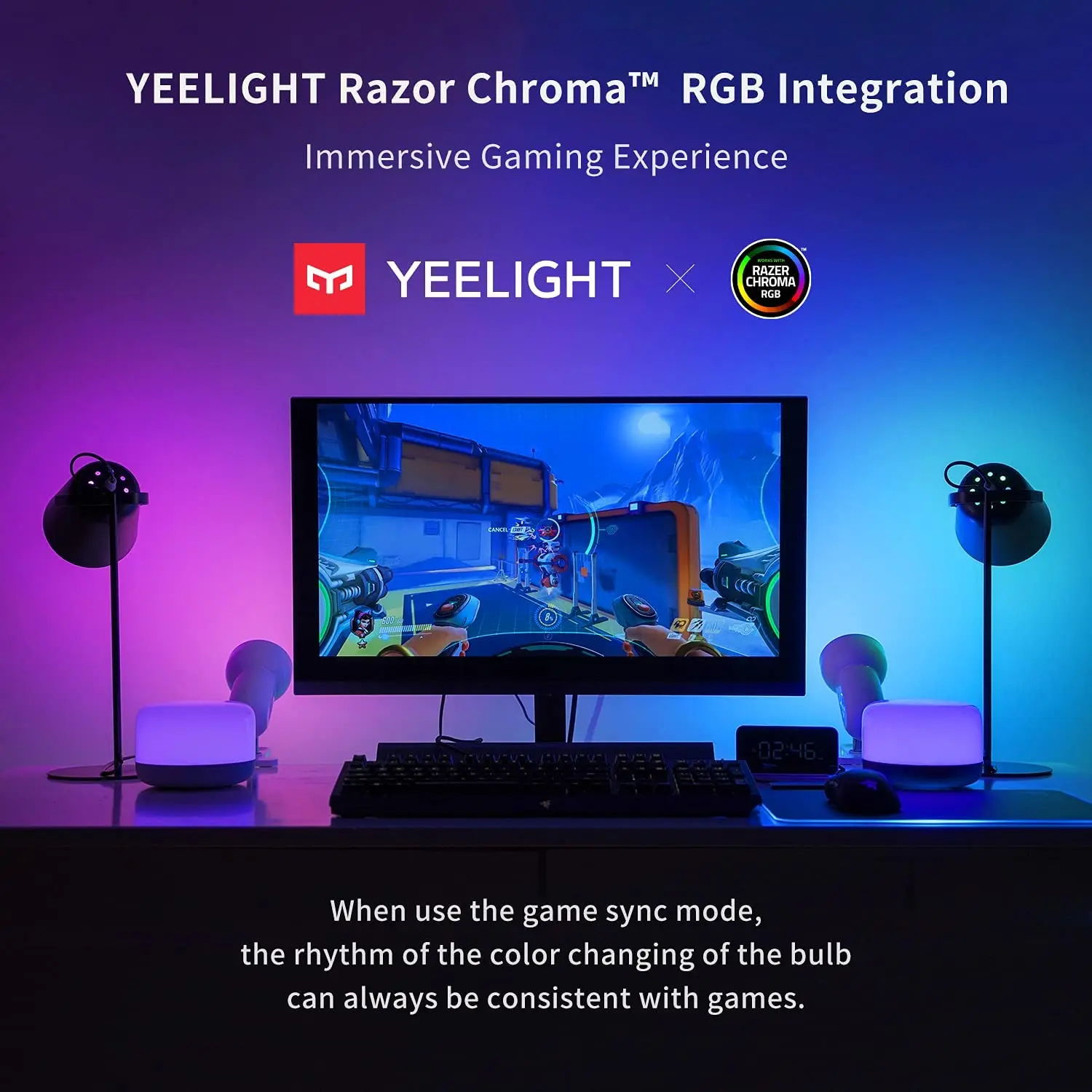 YEELIGHT LED Light Bulb 1S Smart Light Bulb Color Changing Bulbs,Dimmable LED Bulb,Work with Razor Chroma,Apple HomeKit,Siri