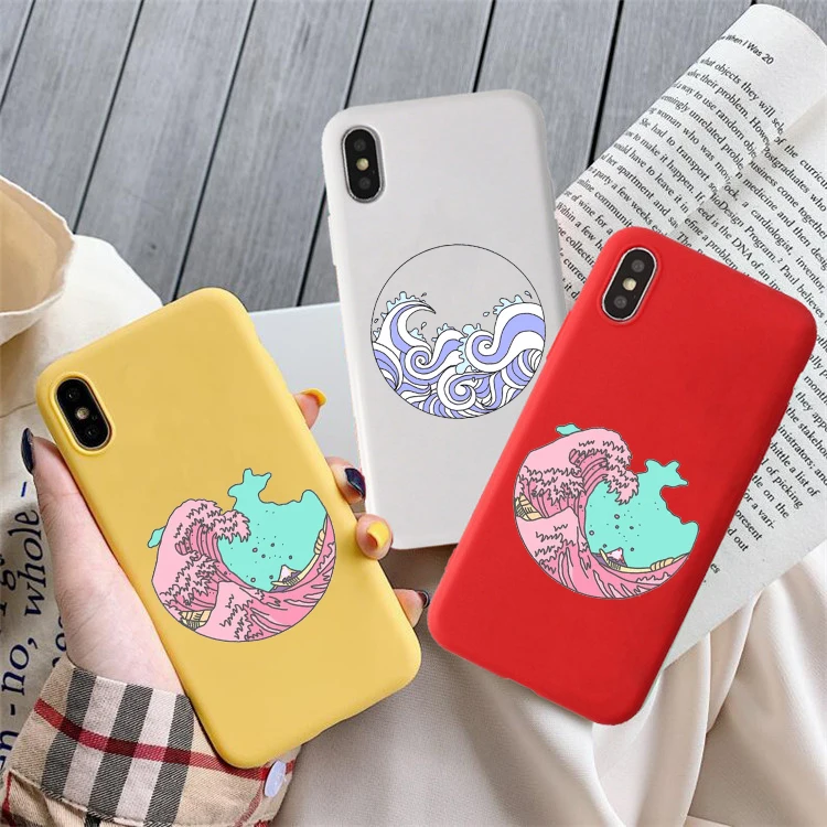 

The Great Wave off Kanagawa Back Cover Soft Phone Case Fundas For iPhone 7Plus 7 6Plus 6 6S 8 8Plus X XS Max