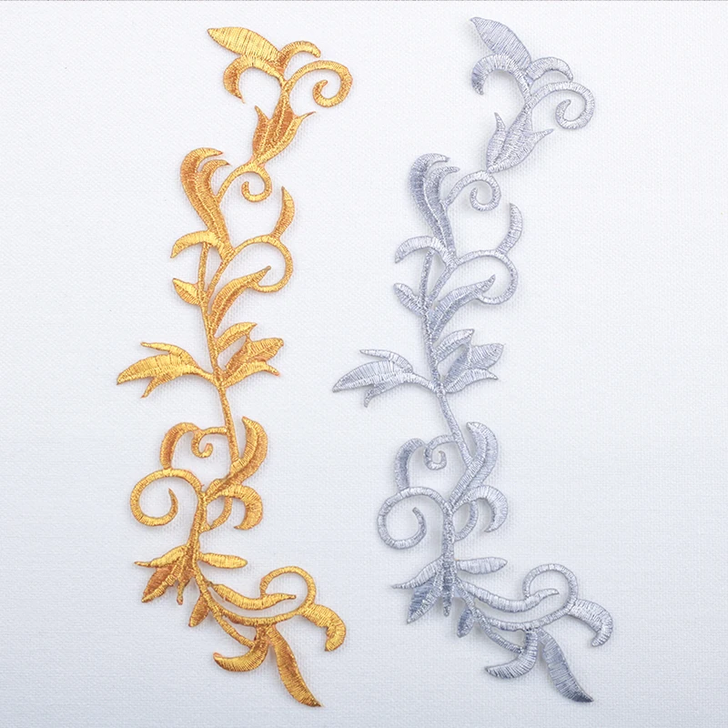 

Pattern Embroidery Cloth Patch Patch Stage Costume Pattern Strip Gold and Silver Embroidery Hot Stamping