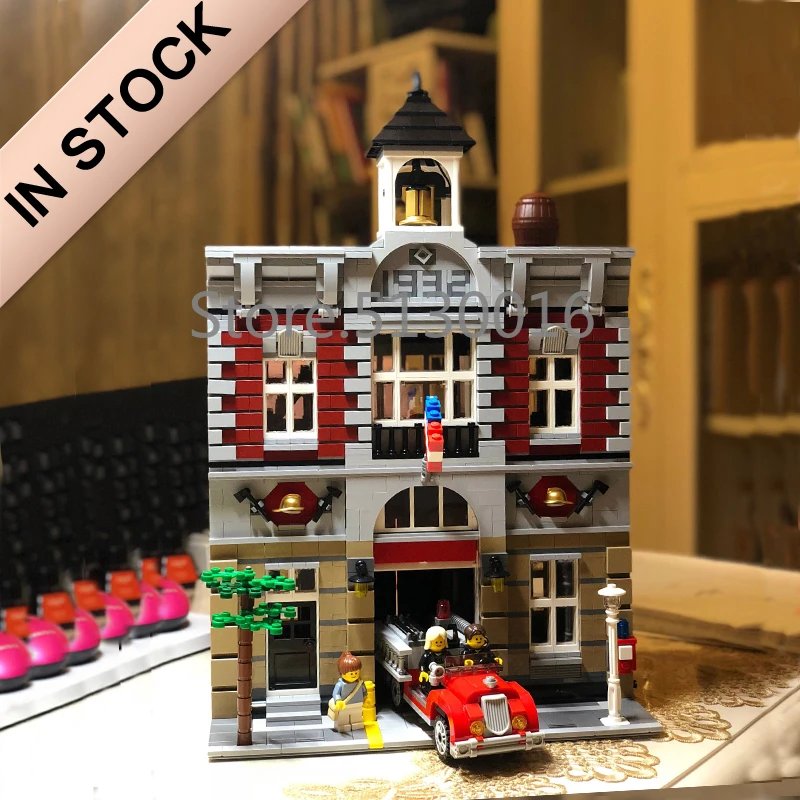 

15004 In Stock 10197 Creator Fire Brigade 2859Pcs Street View Model Building Blocks Bricks 84004 84006 15037 15042 15034 Toys