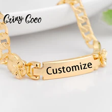 

Cring Coco Baby Name Bracelet Custom Women Personalized Gift Jewelry 2021 Letter Personalize Gold Color Bracelets for Family Mom