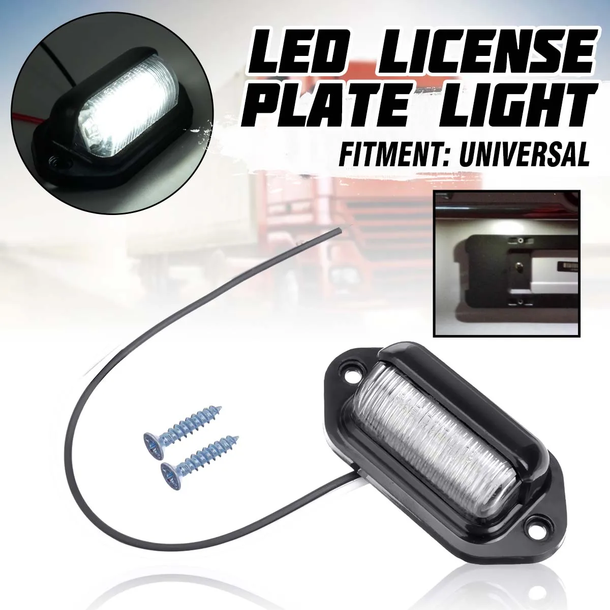 4 Packs 12V 6 LED License Plate Light Waterproof License Plate Lamp Taillight for Truck SUV Trailer Van RV Trucks and Boats License Tags
