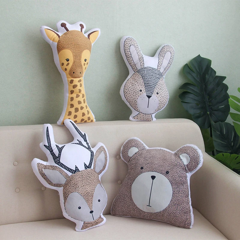 Soft Woodland Animal Toy, Animal Nursery Decor, Woodland Animal Pillow,  Kids Room Decorative Pillow, 