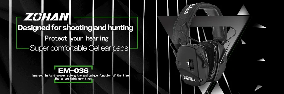 Zohan proteção de ouvido tiro eletrônico amplificação