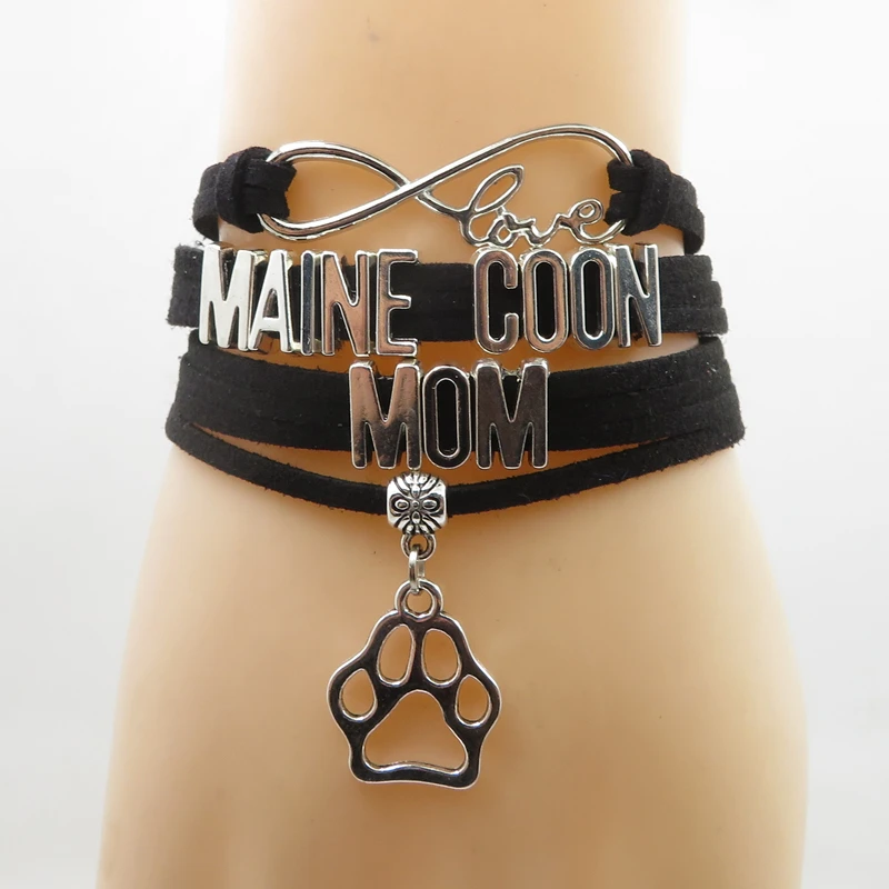 Infinity Love Maine Coon Cat Mom Bracelet Pet Charm Women And Men Bangles | Украшения и аксессуары