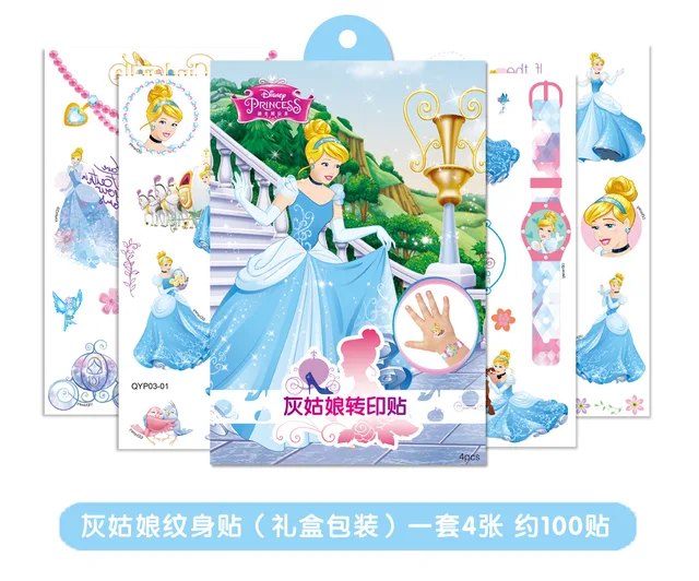 New Disney  frozen girls Cartoons Temporary Tattoo Body Art Flash Tattoo Stickers Mickey Minnie Waterproof  Styling Sticker 4 sheet  N