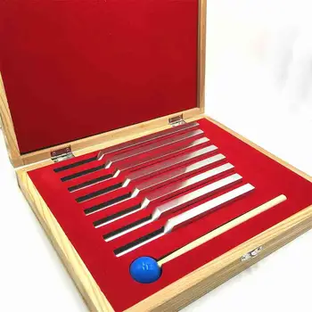

8pcs Aluminum Alloy Tuning Fork with Silicone Hammer and Wooden Case for Yoga Practice Hearing Detection