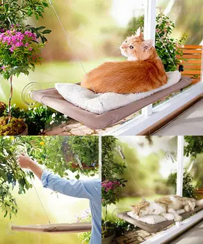 

Window Mounted Cat Bed Pet Sunshine Hammock Kitty Toys Hanging Perch Cushion UK