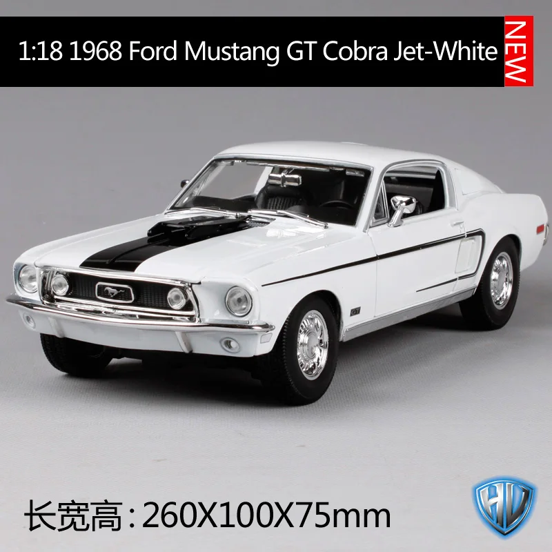 Maisto 1:18 1968 ford mustang gt cobra jet blue, литье под давлением 260*100*75 мм, роскошная классическая модель автомобиля, автомобиль для коллекции 31167 - Цвет: 31167
