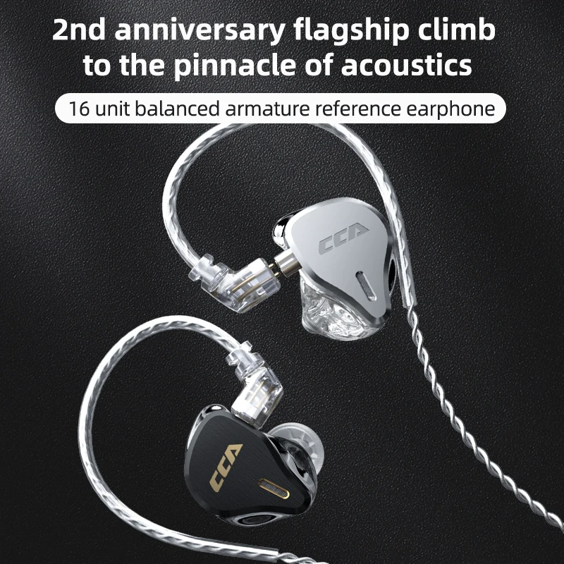 2020 New CCA CS16 In Ear Earphone With High HIFI Silver-plated Cable Running Sports Earphone Unit Headset Noise Cancelling