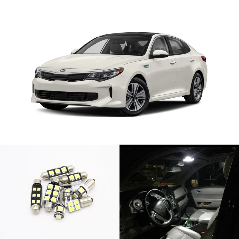 For Kia Optima 2001 2021 Canbus White Led Interior Package Light Kits