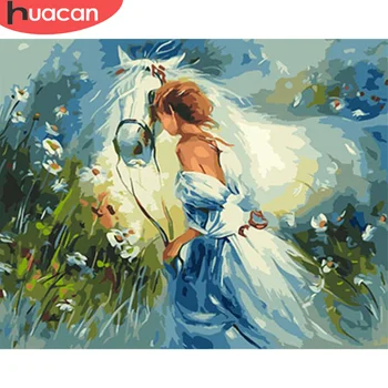 

HUACAN Paint By Number Horse Drawing On Canvas Gift DIY Pictures By Numbers Girl Kits Hand Painted Painting Art Home Decor