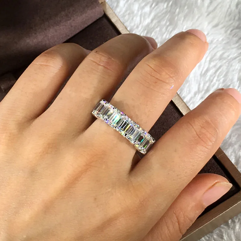 18 К Золотое кольцо 8ct D Цвет VVS Moissanite кольцо с бриллиантами обручальное кольцо с национальным сертификатом 008