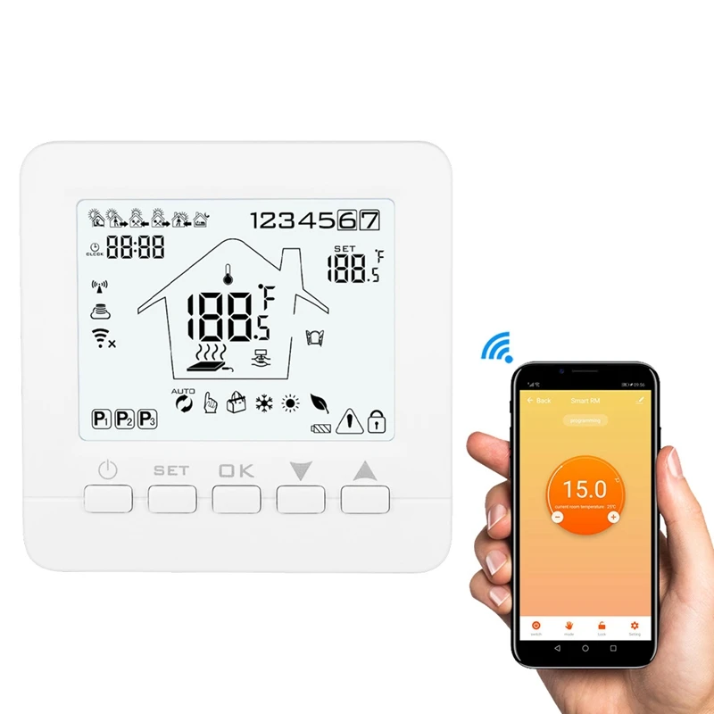 16A08-5BB-WIFI Интеллектуальный термостат Электрический нагревательный беспроводной термостат
