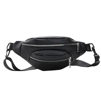 

Unisex Leather Waist Pack Zipper Chest Belt Bum Bags Solid Pu Designer Messager Shoulder Bag Vintage Casual Brand Fanny Pack