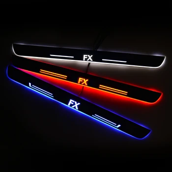 

LED Door Sill For Infiniti FX30 FX50 FX35 FX37 Streamed Light Scuff Plate Acrylic Battery Car Door Sills Accessories