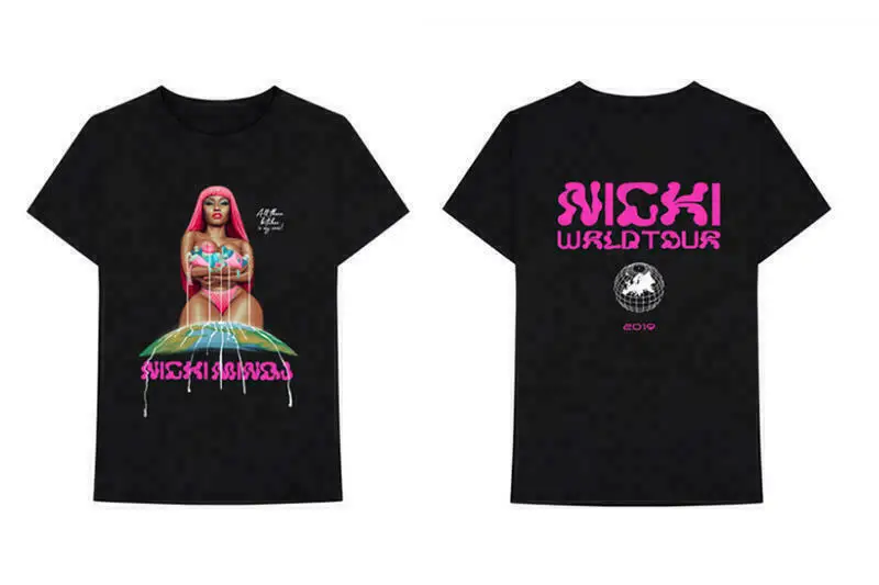 Новинка года; хлопковая Футболка Nicki Minaj 'Nicki WRLD Tour'; футболка с S-3XLShort рукавами; ; chea
