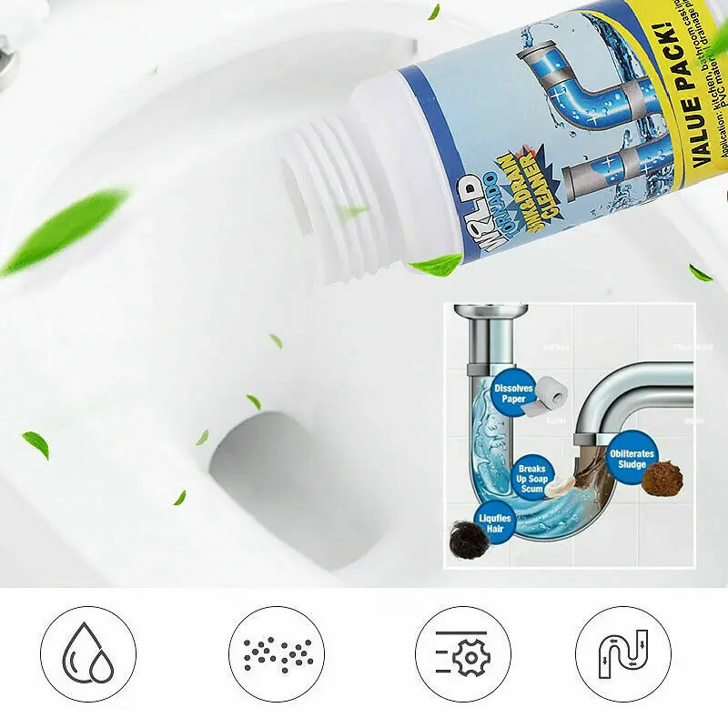 

Closestool Clogging Cleaning Tools Powerful Sink & Drain Cleaner Used On Pipes Toilets Sinks Tubs Household Chemicals