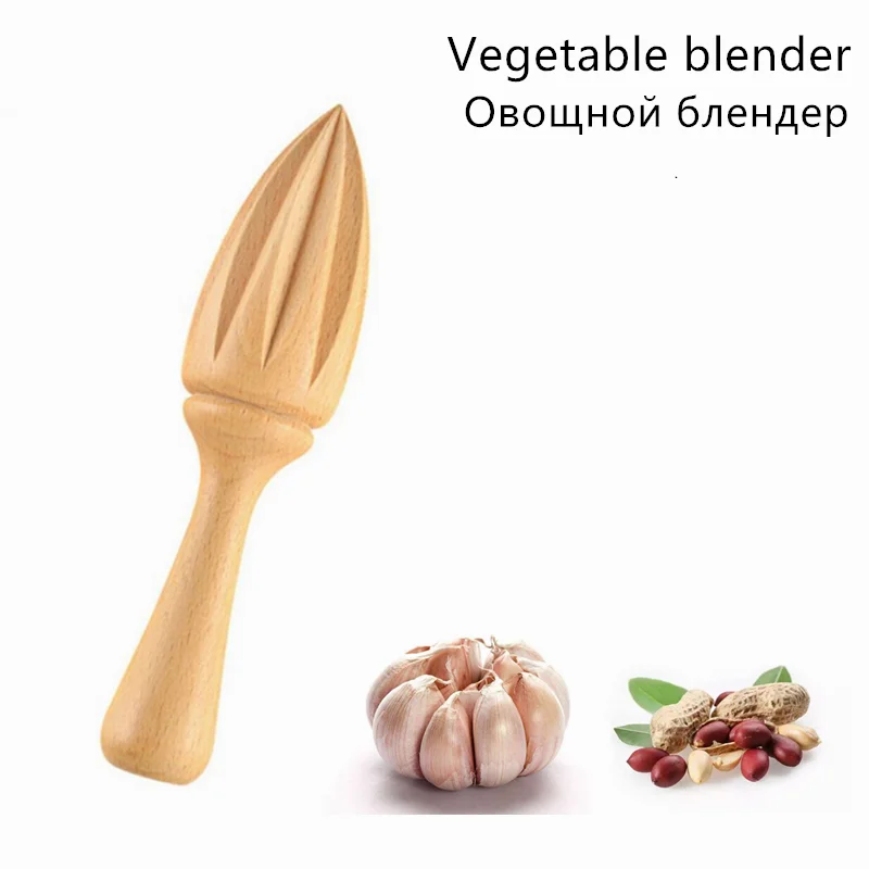 XinChen Wooden Lemon Squeezer Hand Press Manual Juicer Fruit Orange Citrus Spice Extractor Reamers Ten-corner Design