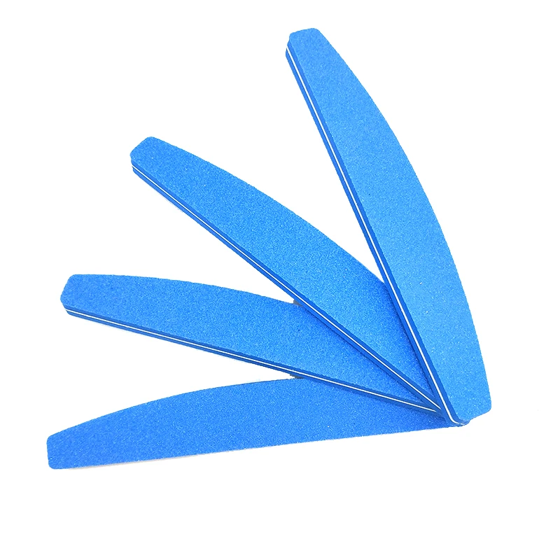 5pcs/lot Blue Sponge Nail File 100/180 Emery Board Nail Art Buffer Sanding Nails File Salon Glitter Sandpaper DIY Manicure Tools