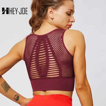 

HEYJOE Women Yoga Shirt Top For Fitness Womens Cross Gsleeveles Gym Running Top Padded Tank Athletic Vest Push Up Sports Top Gym