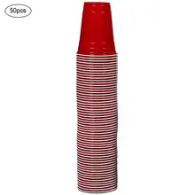 50 шт., 450 мл, одноразовые пластиковые стаканчики для красного пива и понга, колы, сока, кружка для свадьбы, вина, сока, чашки, посуда для дома, вечерние принадлежности