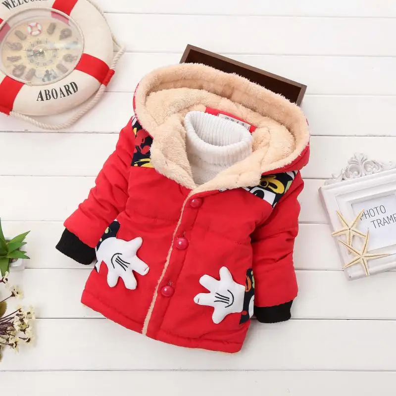 Пальто для младенцев г. Осенне-зимние детские куртки для маленьких мальчиков, куртка детская теплая верхняя одежда, пальто для маленьких девочек, куртка Одежда для новорожденных - Цвет: Red