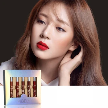 

2020 5 Pcs Waterproof Long Lasting Matte Lip Gloss Non-Stick Cup Liquid Lipstick Set Lip Gloss