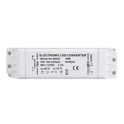 Светодиодный трансформатор 12V DC 30W EMC источник питания 100-240 V без минимальной нагрузки