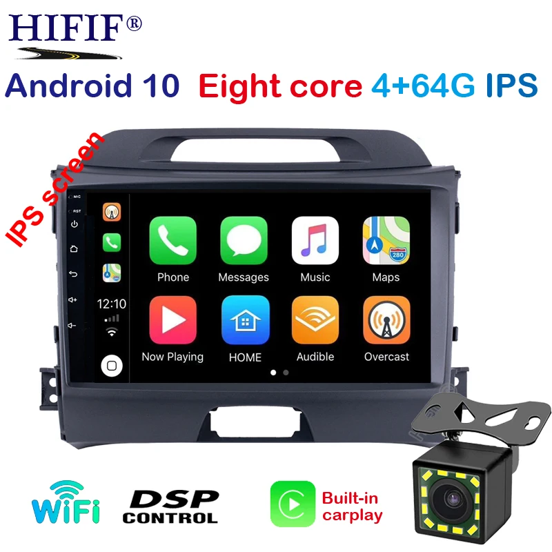 Автомобильный мультимедийный DVD плеер 2DIN 2.5D HD Android 10 для KIA Sportage 3 4 2010 2011 2012 2013 2014 2015