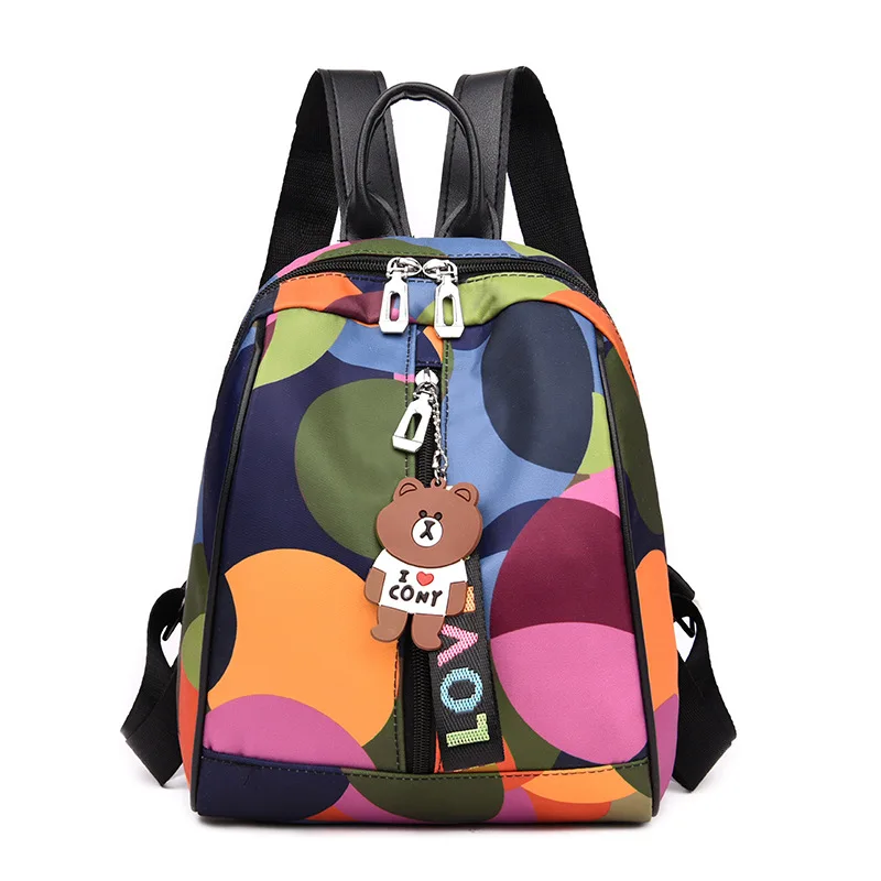 Нейлоновый камуфляжный рюкзак для женщин,, корейский стиль, стиль, с надписями, лента, Оксфорд, ткань, оболочка, двойного назначения, рюкзак для школы Ba