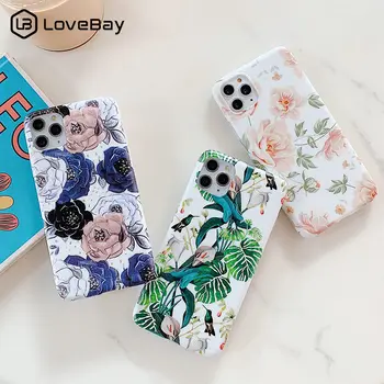 

Lovebay Banana Leaf Flowers For iPhone 11 Case For iPhone 11 11 Pro X XR XS Max 8 7 6 6s Plus Marble Soft IMD Phone Back Cover