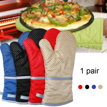 

1 Pair Oven Mitts Gloves Kitchen Cooking Pot Holder Thick Heat Resistant Mitt Mittens