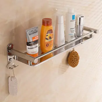 

High quality 304 Stainless Steel Toilet Rack Bathroom Single Layer Waterproof Storage Rack