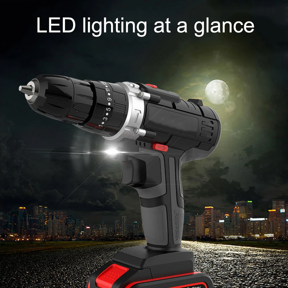 88VF литий-ионная аккумуляторная дрель EU Plug power Drill набор с 3/8 дюймовым бесключевым патроном с переменной скоростью 16 бит 22 отвертки инструмент