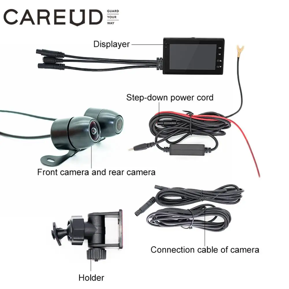 Мотоцикл Dash Cam Универсальный DC12 24V 720P DVR 3 0 &quotHD водонепроницаемый камера со