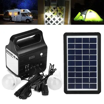 

25W Solar Generator FM Support Stereo Speaker Multi-functional Generators With Solar Power Panel 2xLED Bulb Solar-charging