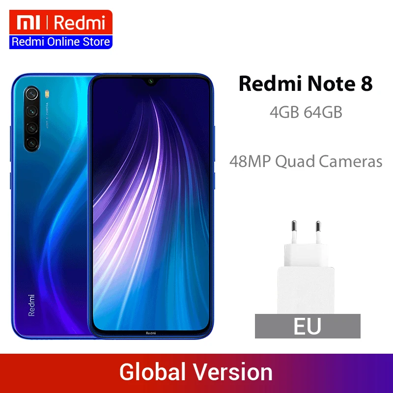 Смартфон Redmi Note 8 4 ГБ 64 48 МП четыре камеры Восьмиядерный процессор Snapdragon 665 6 3 дюйма