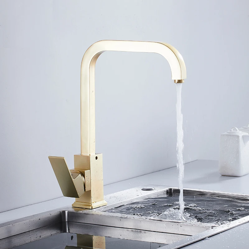 Nickle golden kitchen faucet 2