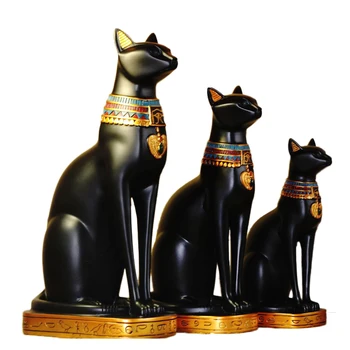 

Egyptian Cat God Sculpture Resin Crafts Cat Miniature Figurine Desktop Book Shelve Home Decoration Accessories Birthday Gifts
