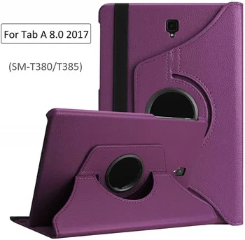 

For Samsung Galaxy Tab A 8.0" 2017 Release Case Cover SM-T380 SM-T385 T380 T385 Funda 360 Degree Rotating Leather Smart Coque