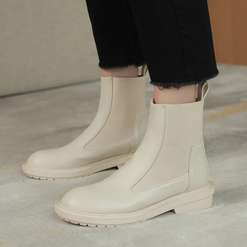 Botas tobilleras cómodas de tacón para mujer, Botines negros con plataforma, estilo Chelsea, grande 43, para e invierno, 2020|Botas hasta el tobillo| - AliExpress
