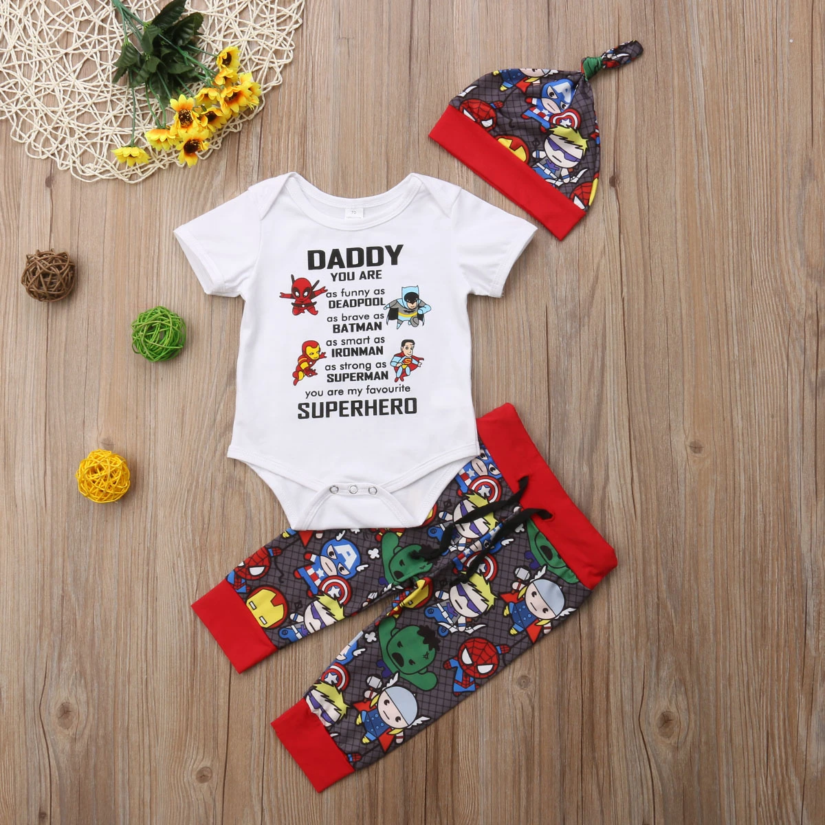 baby superhero romper