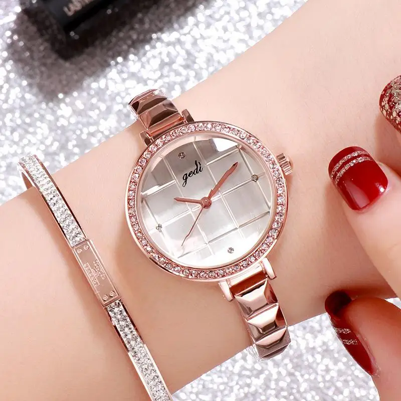 HobbyLane для женщин водонепроницаемый браслет часы с проверкой Bling Звездный циферблат для студентов офиса